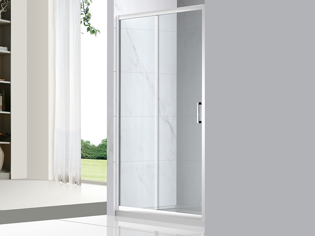 Shower enclosure: 1 fixed panel + 1 sliding door 879031 