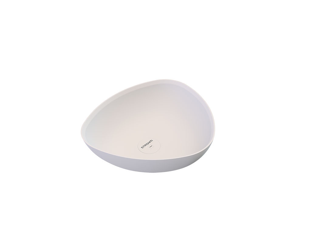 Triangular counterop basin